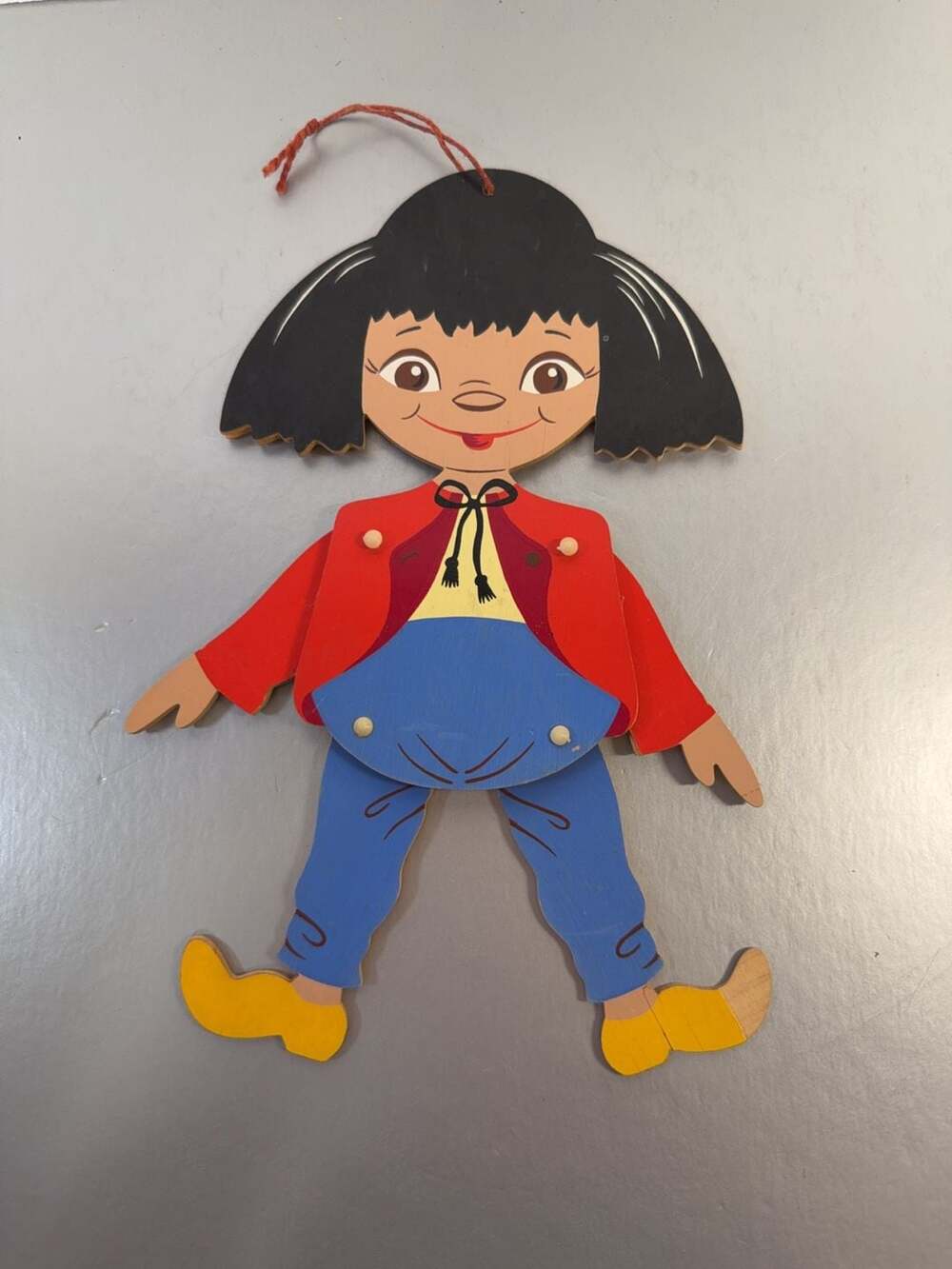 Vintage 1967 Mertens Kunst Max Wooden Articulated Marionette Wall Hanging